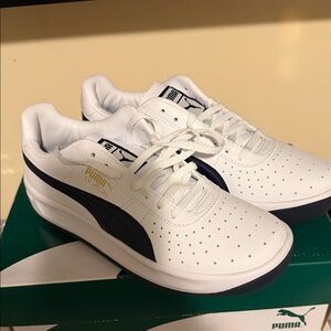 Puma Kids White and Navy Sneakers